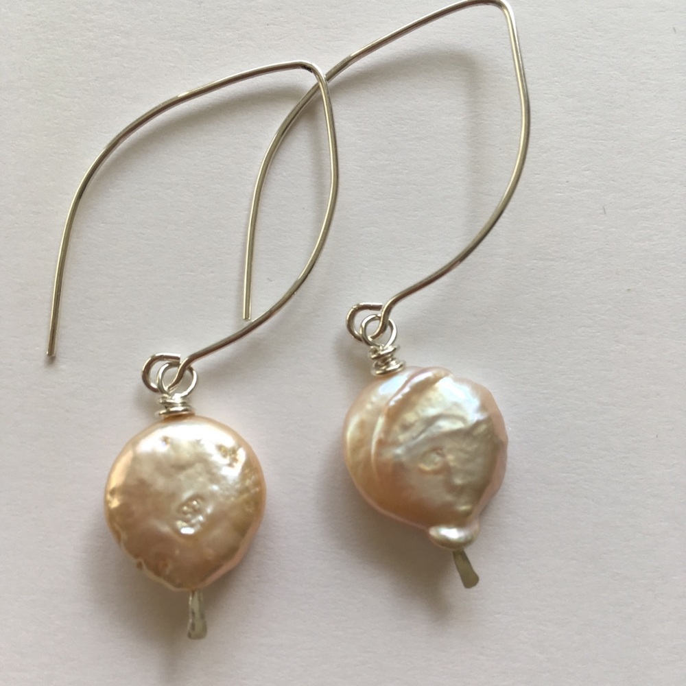 Freshwater Pearl Sterling Artisan Earrings - Picture 3 of 3